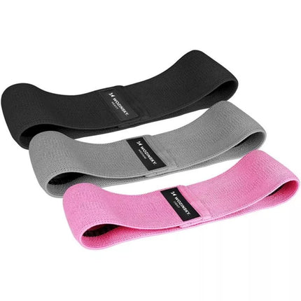 Wozinsky 3 vnt. Medžiaginių pasipriešinimo mini juostų rinkinys jogai, fitnesui, CrossFit pratimams (WFB-01)