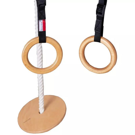 GYMNASTIC WOODEN AND METAL WALL BAR WITH METAL BAR AND ACCESSORIES FOR CHILDREN BENCHK 721B A076