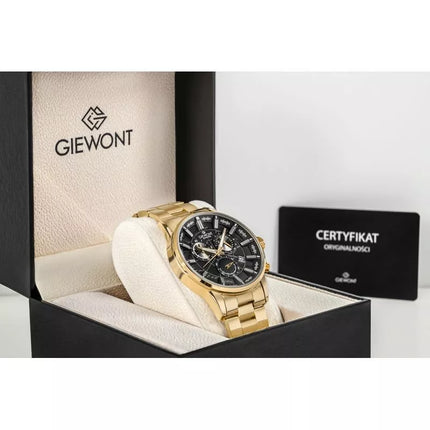Men's Watch Giewont Chronograph Sapphire Gold Black GW4580-B4