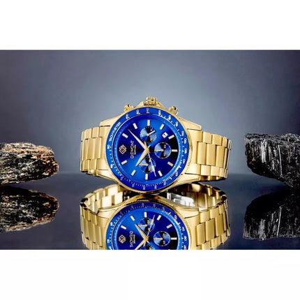 Men's Watch Giewont Chronograph Sapphire Gold Blue GW3520-B5