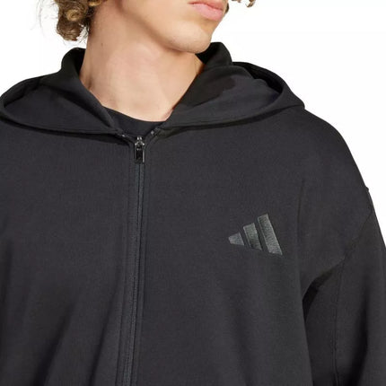 Vyriškas adidas All Szn Fleece Džemperis su Gobtuvu ir Užtrauktuku, Juodas IX1249