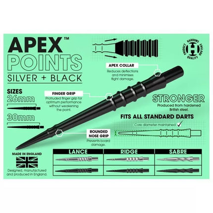 Harrows Apex Lance plieniniai strėlyčių antgaliai HS-TNK-000013912