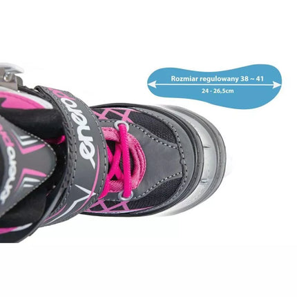 ENERO PRO LED ROLLER SKATES 4IN1 38-41 PINK-GRAY