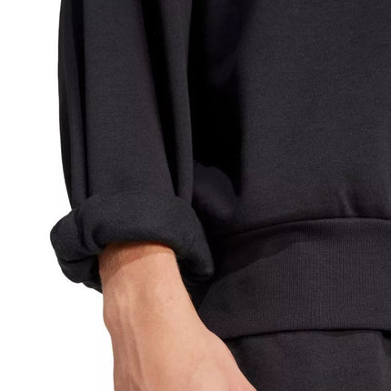 Men's adidas Essentials Loose Fit 3 Bar Logo Sweatshirt Black JF3542