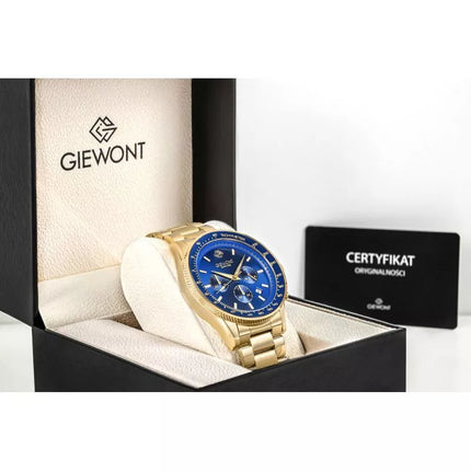 Men's Watch Giewont Chronograph Sapphire Gold Blue GW3520-B5