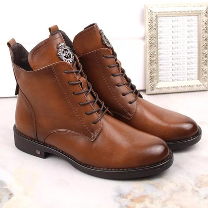 „Potocki W WOL171C“ raišteliai ir užtrauktukas, aulinukai, rudi