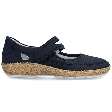 Women's Velcro Shoes Navy Blue Rieker 44859-14