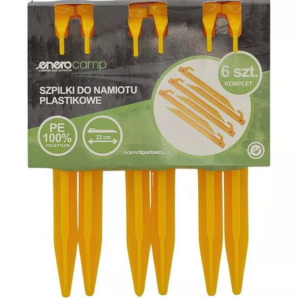 Palapinės kuoliukai 22 cm, 6 vnt. rinkinys, plastikiniai, ENERO CAMP