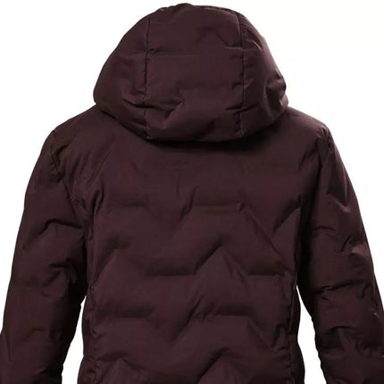 Killtec KOW 9 moteriška dygsniuota striukė su gobtuvu, neperšlampamas ilgas žieminis parkas, bordo spalvos (41806/447)