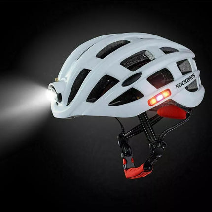 Rockbros MTB bike helmet with light white 57-62cm