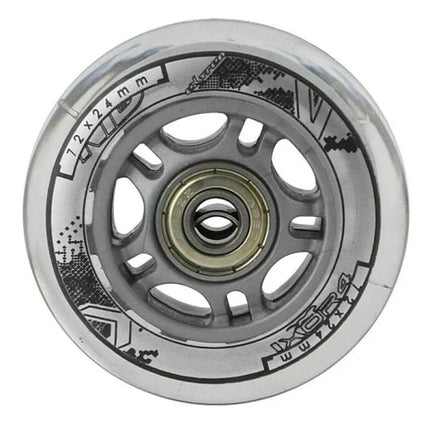 Skaidrus PU 72x24 82A ratukų komplektas (4 vnt.) + ABEC-7 guoliai (8 vnt.) NILS EXTREME