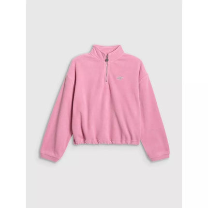 Šilta oversize fliso striukė su stovimos apykaklės mergaitėms 4F 4FJRAW25TFLEF441-54S