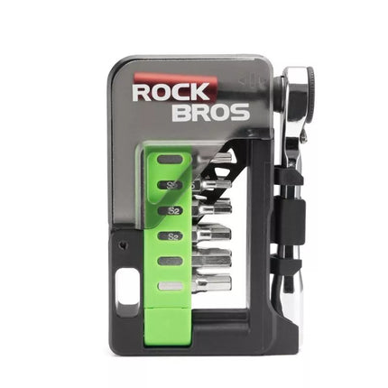 Rockbros Bike Tool Set with Mini Ratchet and Bits - Translucent Green