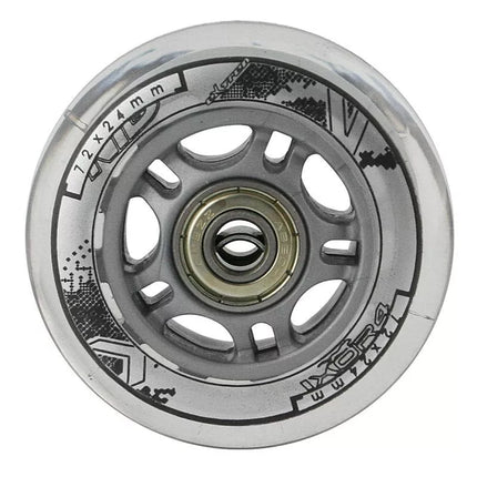 Skaidrus PU 72x24 82A ratukų komplektas (4 vnt.) + ABEC-7 guoliai (8 vnt.) NILS EXTREME