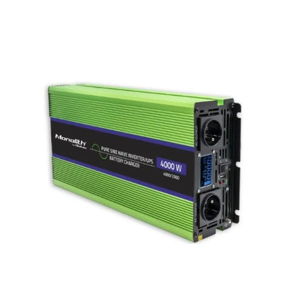 QOLTEC MONOLITH ĮTAMPOS KEITIKLIS | AKUMULIATORIAUS ĮKROVIKLIS | UPS | 2000W | 4000W | 12V Į 230V | GRYNAS SINUSAS | LCD
