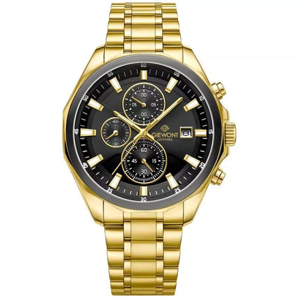 Vyriškas laikrodis Giewont Chronograph Safyrinis Auksinis Juodas GW7290-B4
