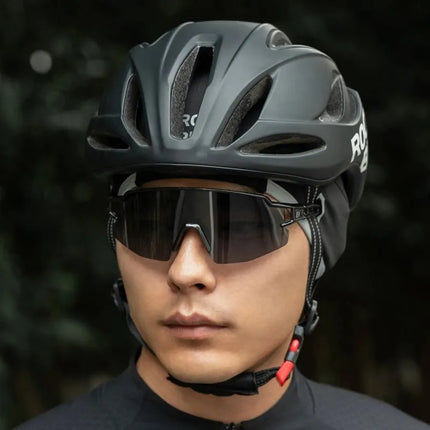 Žieminė vėjui atspari dviratininko kepuraitė Rockbros M016, dydis 54-61 cm - juoda