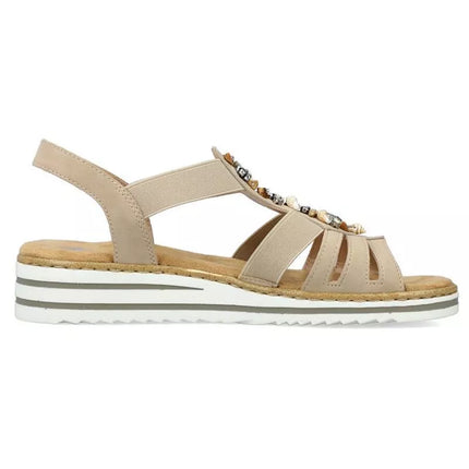 Patogios Rieker W RKR680 smėlio spalvos basutės