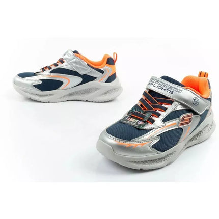 Skechers Glow Strider LED vaikiški sportiniai batukai berniukams, sidabriniai