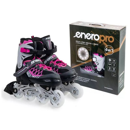 ENERO PRO LED ROLLER SKATES 4IN1 38-41 PINK-GRAY