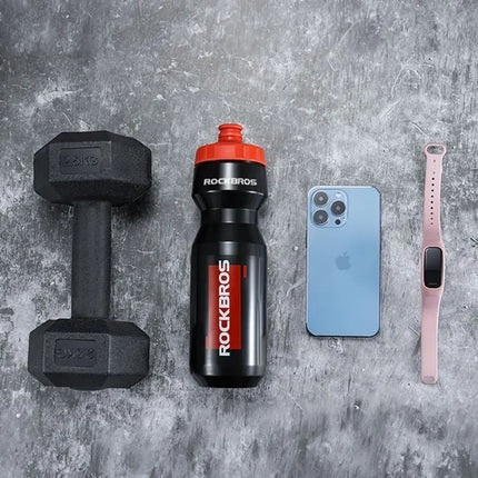 Dviračio gertuvė Rockbros 750 ml – skaidri juoda su raudonu snapeliu