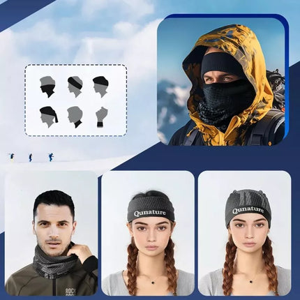 Qunature 11230014002 slidinėjimo šalikas, sportinė bandana, universalus dydis - juoda