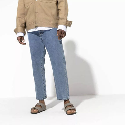 „Birkenstock Arizona Birko-Flor Nubuck Stone“ pilki moteriški/vyriški įspiriami sandalai (0151211)