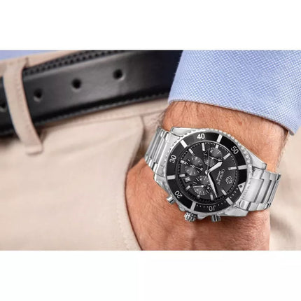 Giewont Chronograph Safyrinis Sidabrinis Vyriškas Laikrodis GW3970-B2
