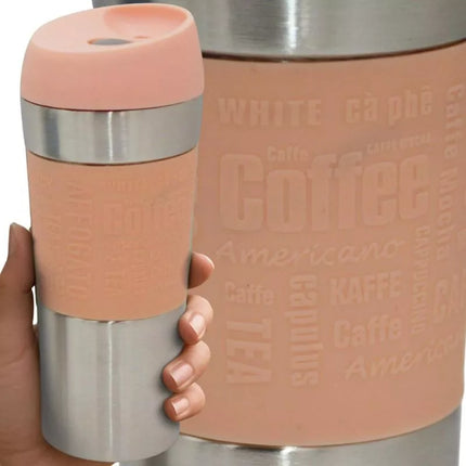 EXCELLENT HOUSEWARE Termo kelioninis puodelis 350 ml Rožinis