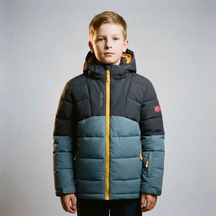 Trollkids Kids Gryllefjord children's winter jacket with hood, insulated, waterproof, blue (365-620)