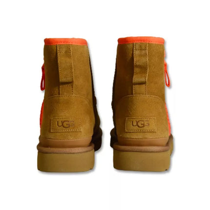 Moteriški UGG Classic Mini Zipper Tape Logo Kaštoniniai Sniego Batai - 1144034-CHE