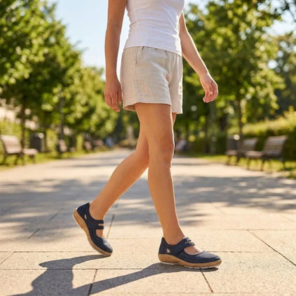 Women's Velcro Shoes Navy Blue Rieker 44859-14