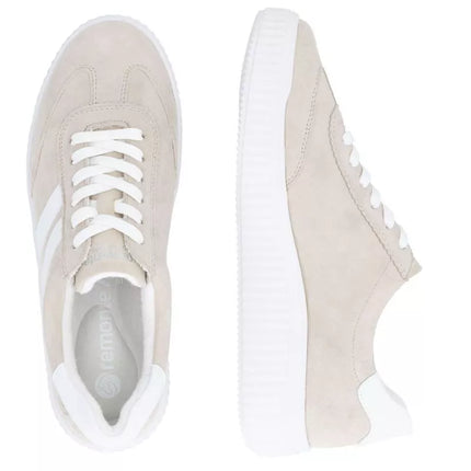 Beige leather sneakers Remonte Rieker D3E00-60