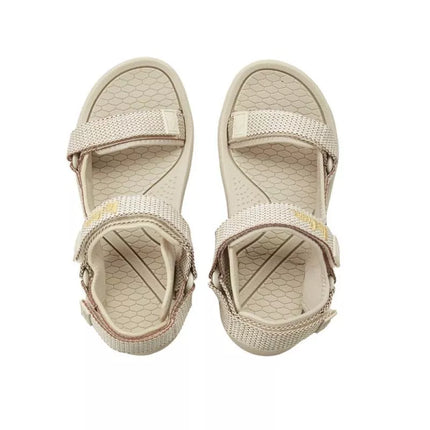 Lee Cooper women's shoes velcro sandals for summer on the beach, light beige cream