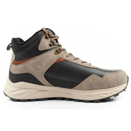 Lee Cooper men's winter hiking boots, insulated, high-ankle, beige, black