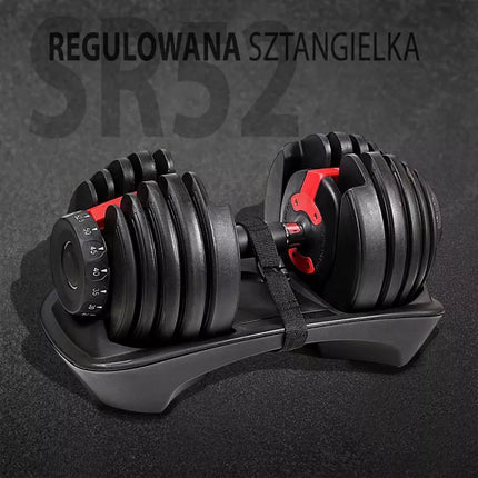 SR52 REGULIUOJAMŲ HANTELIŲ KOMPLEKTAS (2 VNT.) + STR10 PRO HMS STOVAS