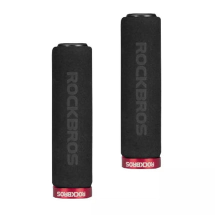 Rockbros juodos ir raudonos putų dviračio rankenos