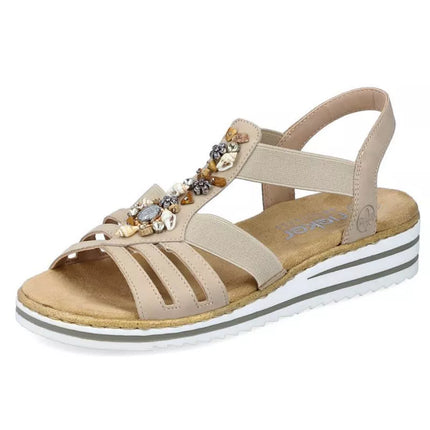 Patogios Rieker W RKR680 smėlio spalvos basutės