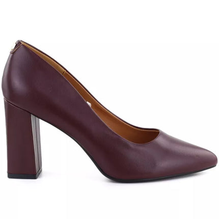 Burgundy suede pointed toe pumps Sergio Leone PB216
