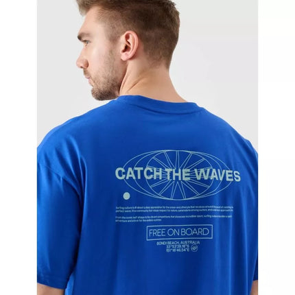 Men's oversize printed T-shirt 4F 4FRSS24TTSHM2535-36S