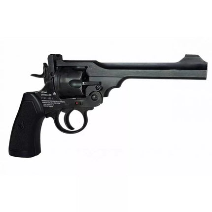 WEBLEY MKVI .455 policijos revolveriui, kal. 4,5 mm, Diabolo, 6 šūvių kapsulės, 4" vamzdis, CO2 juodas Ekp do17J