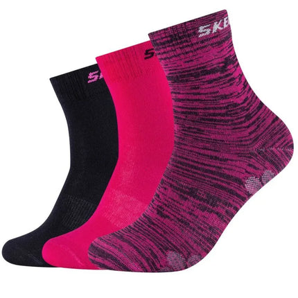 Skechers 3PPK moteriškos kojinės su tinkleliu ventiliacijai, SK41053-0401, rožinės spalvos, 27-30 dydis