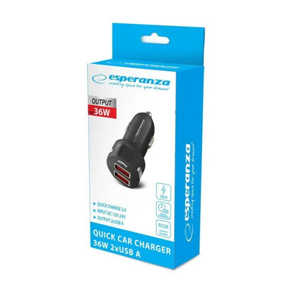 ESPERANZA CAR CHARGER 36W 2X USB-A 18W EZC110K