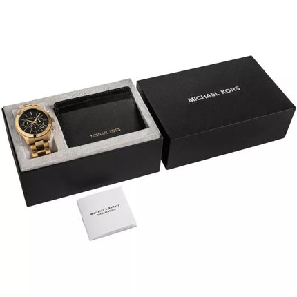 Vyriškas laikrodis + Kortelių dėklas MICHAEL KORS MK1076SET + Dėžutė