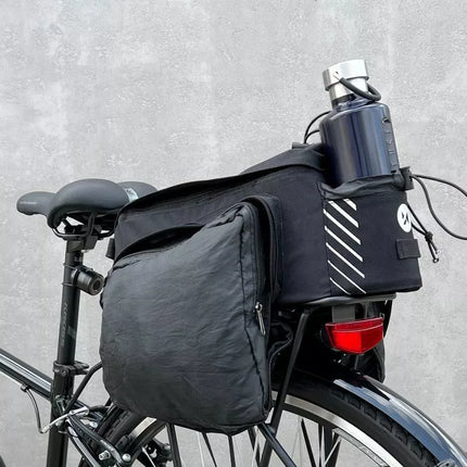 Wozinsky Bike Pannier Rack Bag with Shoulder Strap 9L (Rain Cover Included) Black (WBB22BK)