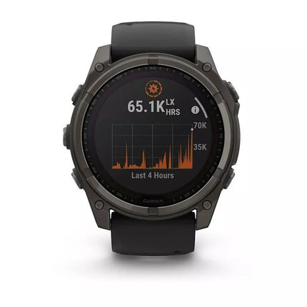 Garmin Fenix 8 Saulės safyrinis titano laikrodis Anglies pilka DLC juodas
