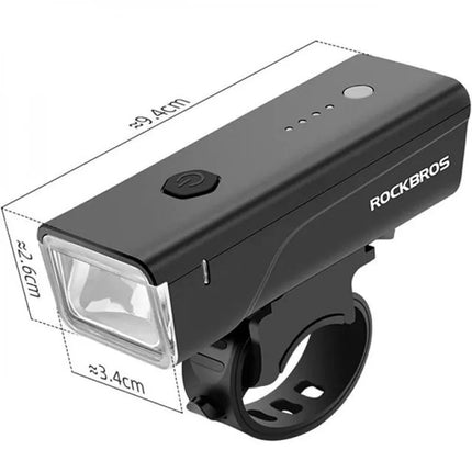 Rockbros 24510003001 Priekinis dviračio žibintas 260 lm + USB-C - USB-A laidas - Juodas