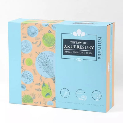 Akupresūros kilimėlis + pagalvėlė SMJ sport YG009 Premium Eco (linas, kokosas, grikių lukštai)