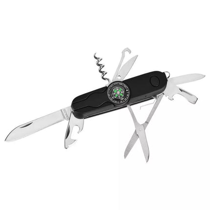 AZYMUT Izeron pocket knife - 13 tools + holster, 90 mm black (HK20017-8BL)
