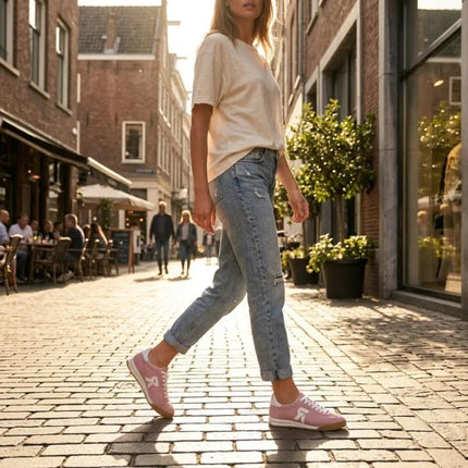 Women's comfortable pink sneakers shoes Rieker W4000-31
